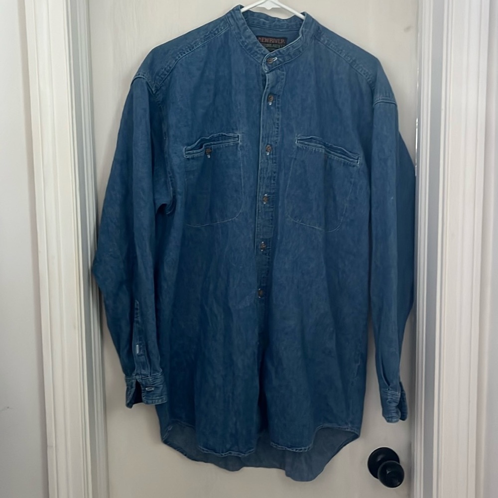 New river denim button down